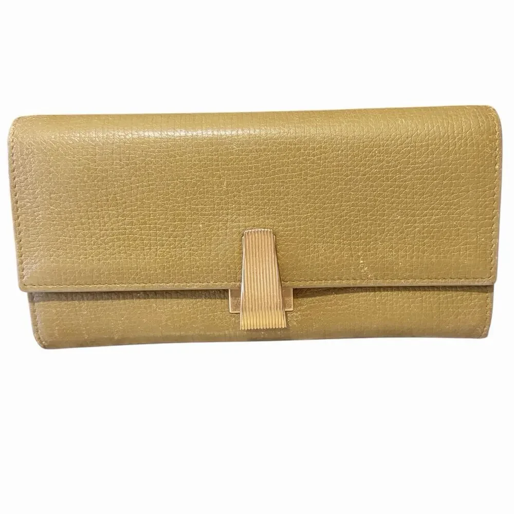 Bottega Veneta Palmellato Leather Continental Wallet Olive Brown w Box & Dustbag